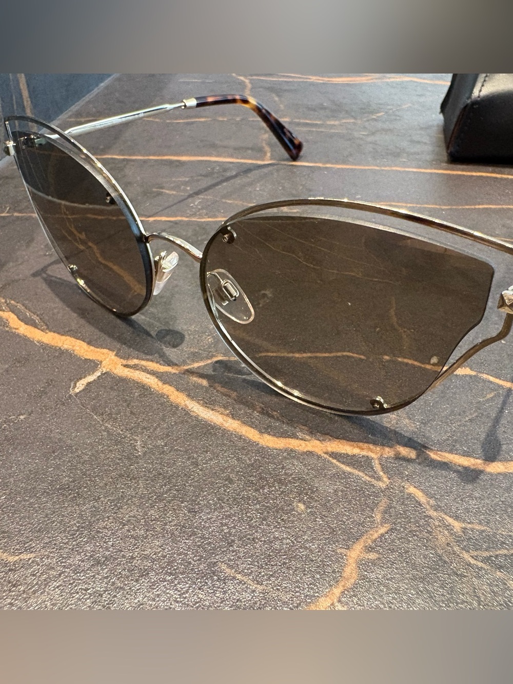 Valentino Women's Black Cat-Eye Sunglasses - Sleek Metal Frame